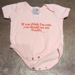 Cute Pink Baby Bodysuit with Fun Message